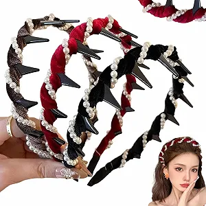 Набор винтажных обручей для волос с искусственным жемчугом, 3 шт. - Фото 1