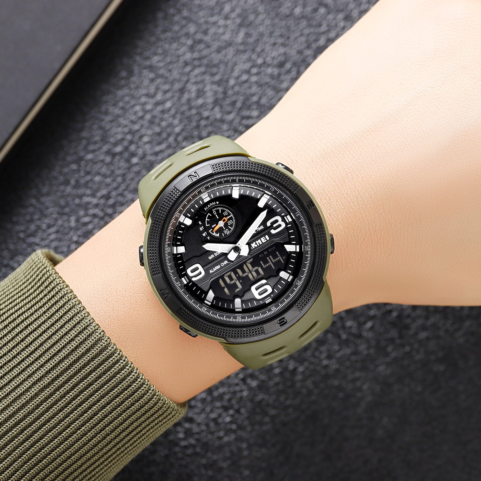Годинник Skmei 1655AGBK Army Green-Black, фото №3