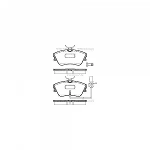 Комплект гальмівних колодок, дискове гальмо TRISCAN 8110 29034 для VW, передній міст - Фото 1