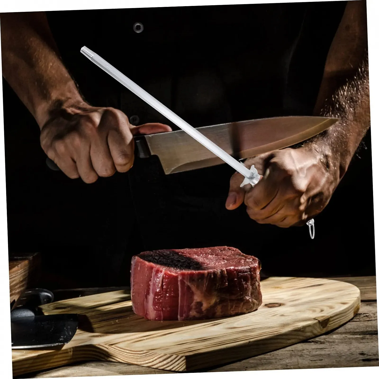 Мусат Mobestech стальной с деревянной ручкой, фото №9