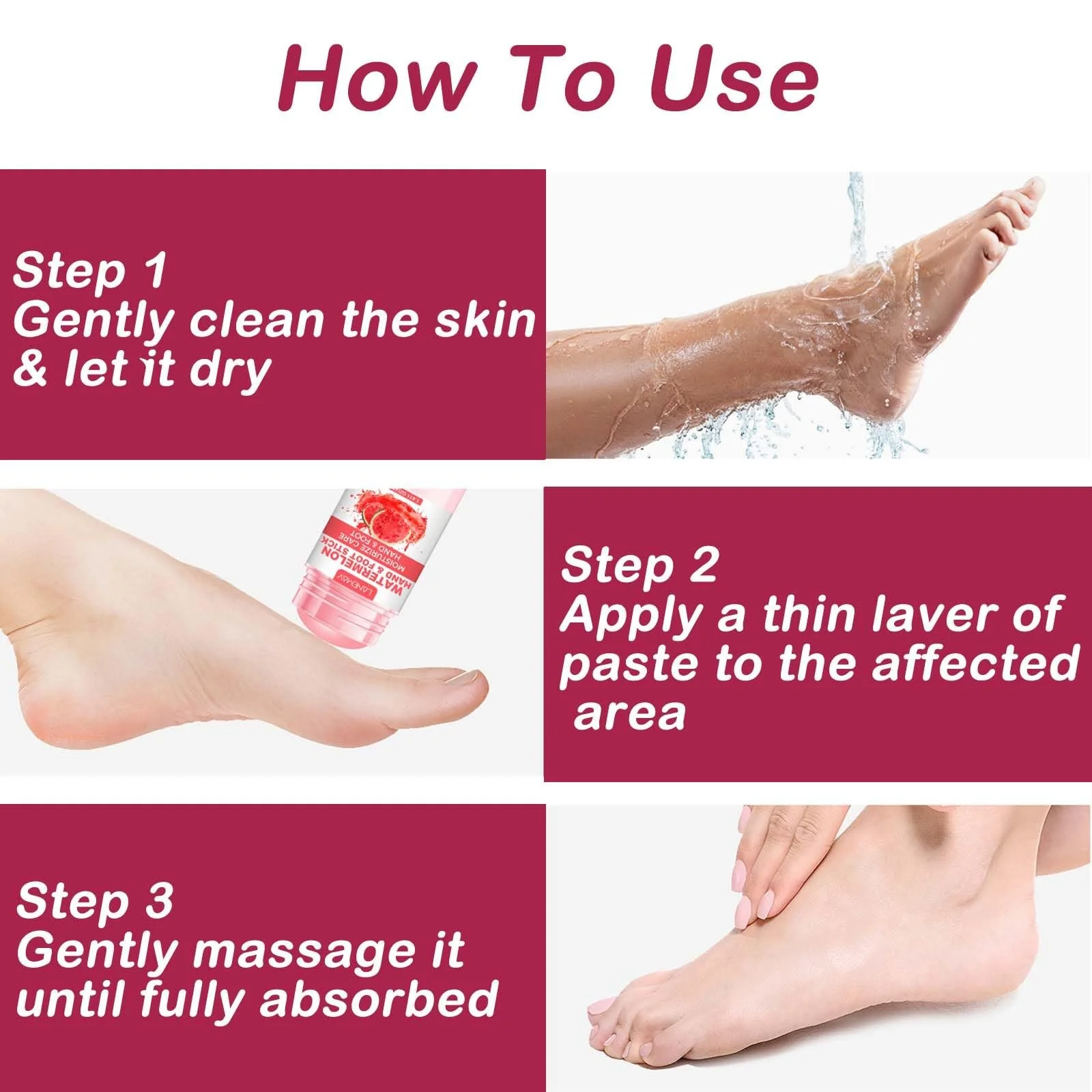 Крем-стик для ног 2 шт увлажняющий для сухой и потрескавшейся кожи пяток и коленей, фото №7