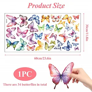 Наклейки на стіну 32 шт Butterfly Кольоровий synthetic.ua - Фото 1