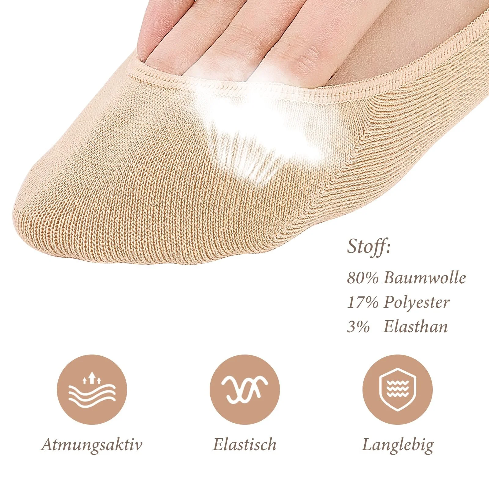 Женские носки-балетки 6 пар Хлопок Размер 35-38, 39-42, фото №4