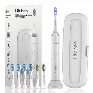 Електрична звукова зубна щітка Lächen 5 режимів дорожній футляр IPX7 Біла - Фото 1
