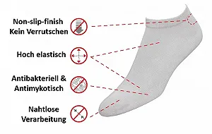 Носки спортивные DeoMed Antibacterial Unisex Non-Slip Mini Bamboo 6 пар synthetic.ua - Фото 1