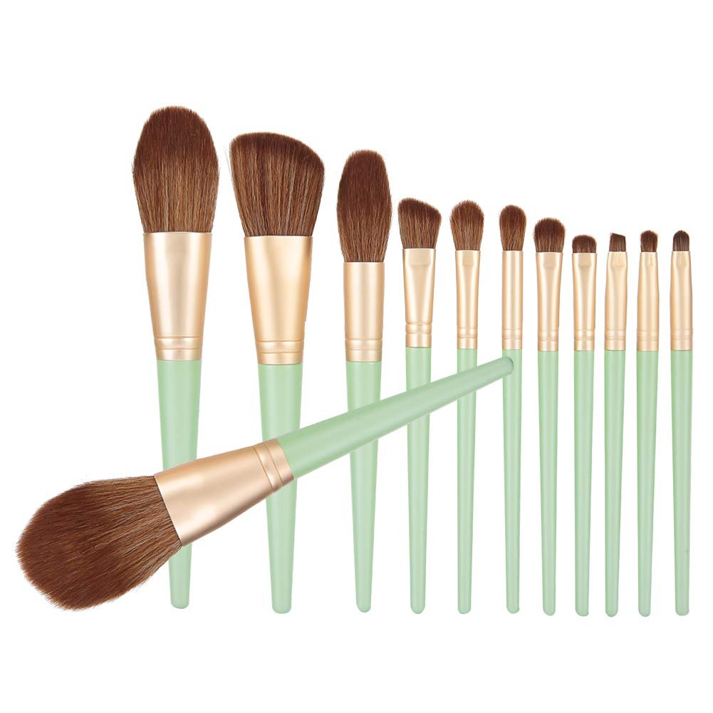 Набор кистей для макияжа Verdant Touch, 12 шт., для основы, румян, пудры, консилера, теней для век, косметики, фото №1