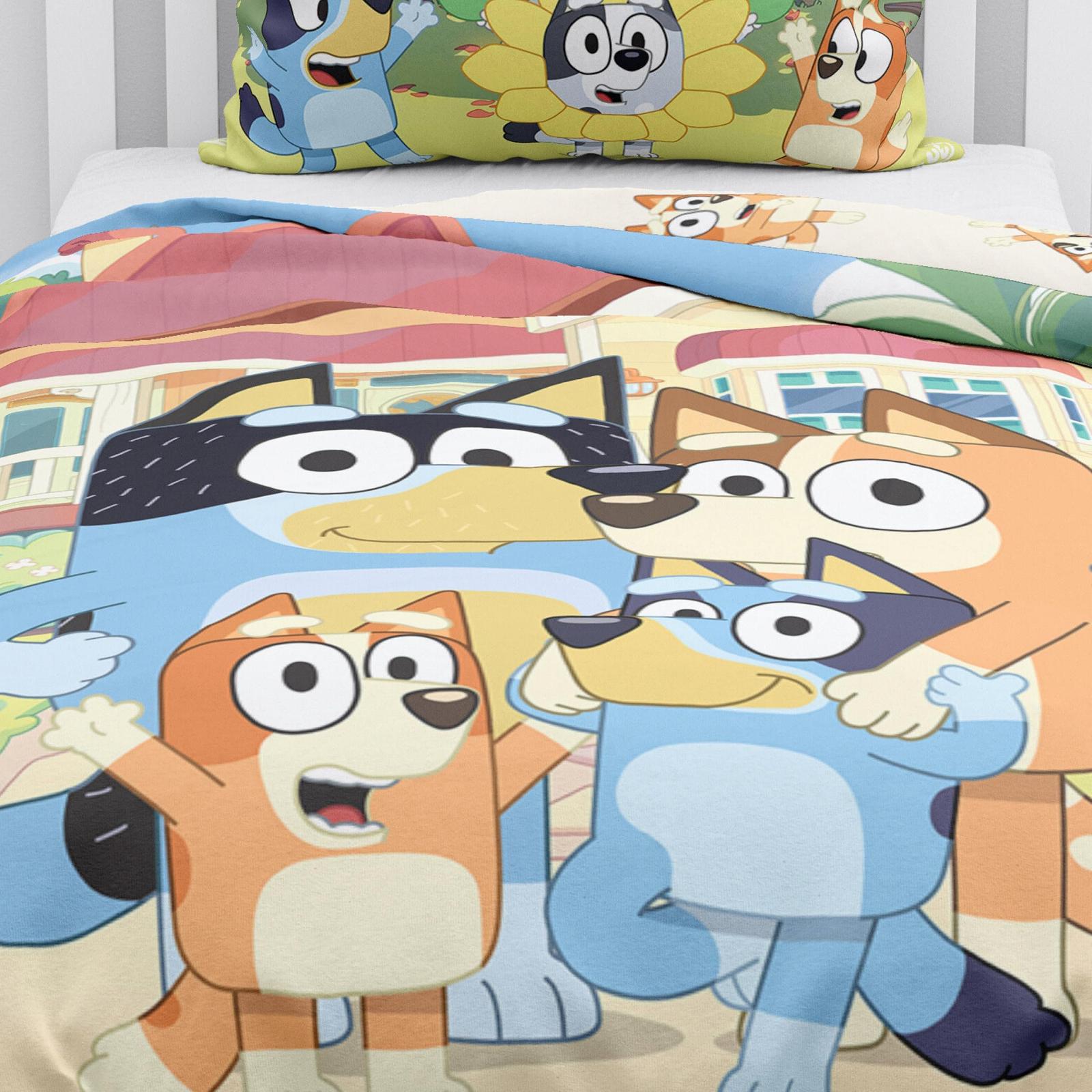Постільна білизна Bluey 100% бавовна, 100 x 135 см, 40 x 60 см, різнокольорова, з блискавкою, фото №3