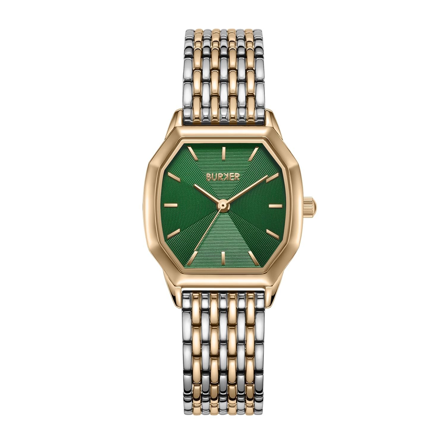 Женские часы BURKER Julia Шестигранный корпус Женские часы Браслет из звеньев Нержавеющая сталь Аналоговый Кварцевый 3 ATM Водонепроницаемый - 32 мм - Золотой Серебряный Зеленый, фото №1 Женские часы BURKER Julia Шестигранный корпус Женские часы Браслет из звеньев Нержавеющая сталь Аналоговый Кварцевый 3 ATM Водонепроницаемый - 32 мм - Золотой Серебряный Зеленый, фото №1