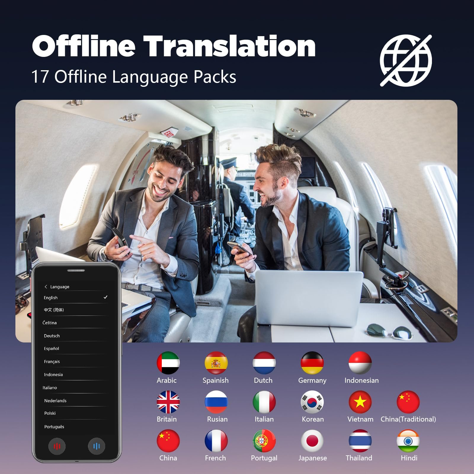 Пристрій для перекладу голосу, Перекладач AI A40, 139 мов, фото №4 Пристрій для перекладу голосу, Перекладач AI A40, 139 мов, фото №4