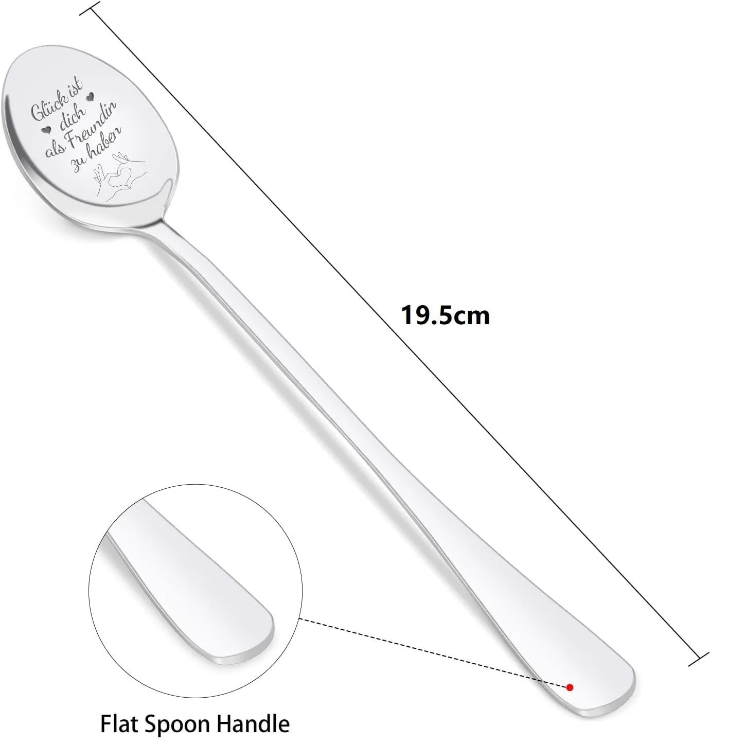 Ложка Кавова з гравіюванням Beste Freundin Der Welt & Danke Dass Es Dich Gibt, фото №3