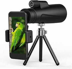 Телескоп Outdoor-Zubehör Монокуляр 12-кратный 50 HD FMC Bak4 с держателем для смартфона и штативом водонепроницаемая призма - Фото 1