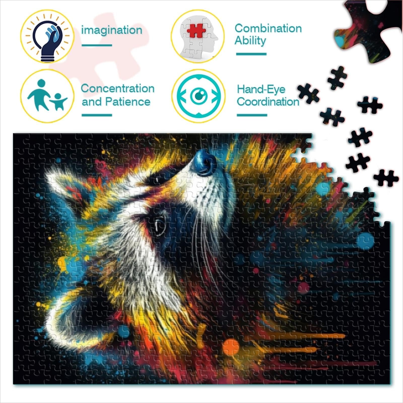 Пазл Racoon Painting 1000 деталей 26 x 38 см картонний, фото №2