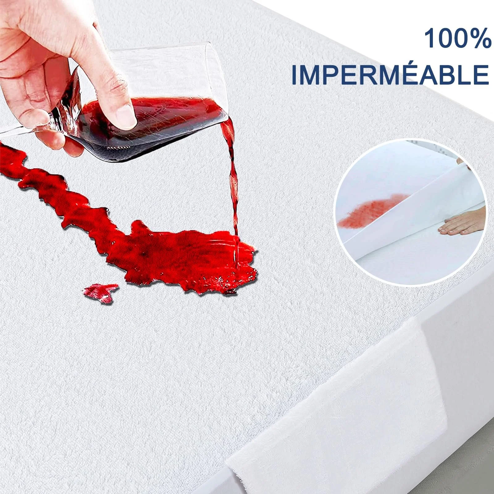 Водонепроникний наматрацник RICHAIR 140 x (190) 200 см Білий, фото №3 Водонепроникний наматрацник RICHAIR 140 x (190) 200 см Білий, фото №3