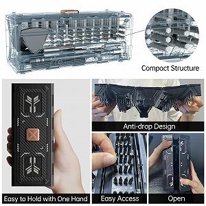 Набір викруток JAKEMY з тріскачкою 180 в 1 для точного ремонту з набором екстракторів гвинтів для ноутбука, iPhone, iPad, Switch, PS5, Xbox, мобільного телефону, Macbook, комп'ютера, окулярів, годинників ціна на synthetic.ua - Фото 1 Набір викруток JAKEMY з тріскачкою 180 в 1 для точного ремонту з набором екстракторів гвинтів для ноутбука, iPhone, iPad, Switch, PS5, Xbox, мобільного телефону, Macbook, комп'ютера, окулярів, годинників synthetic.ua - Фото 1