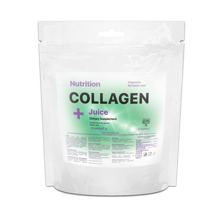 Коллаген EntherMeal COLLAGEN JUICE 15 саше по 5 г апельсин (COLLJUEMOR108), фото №1