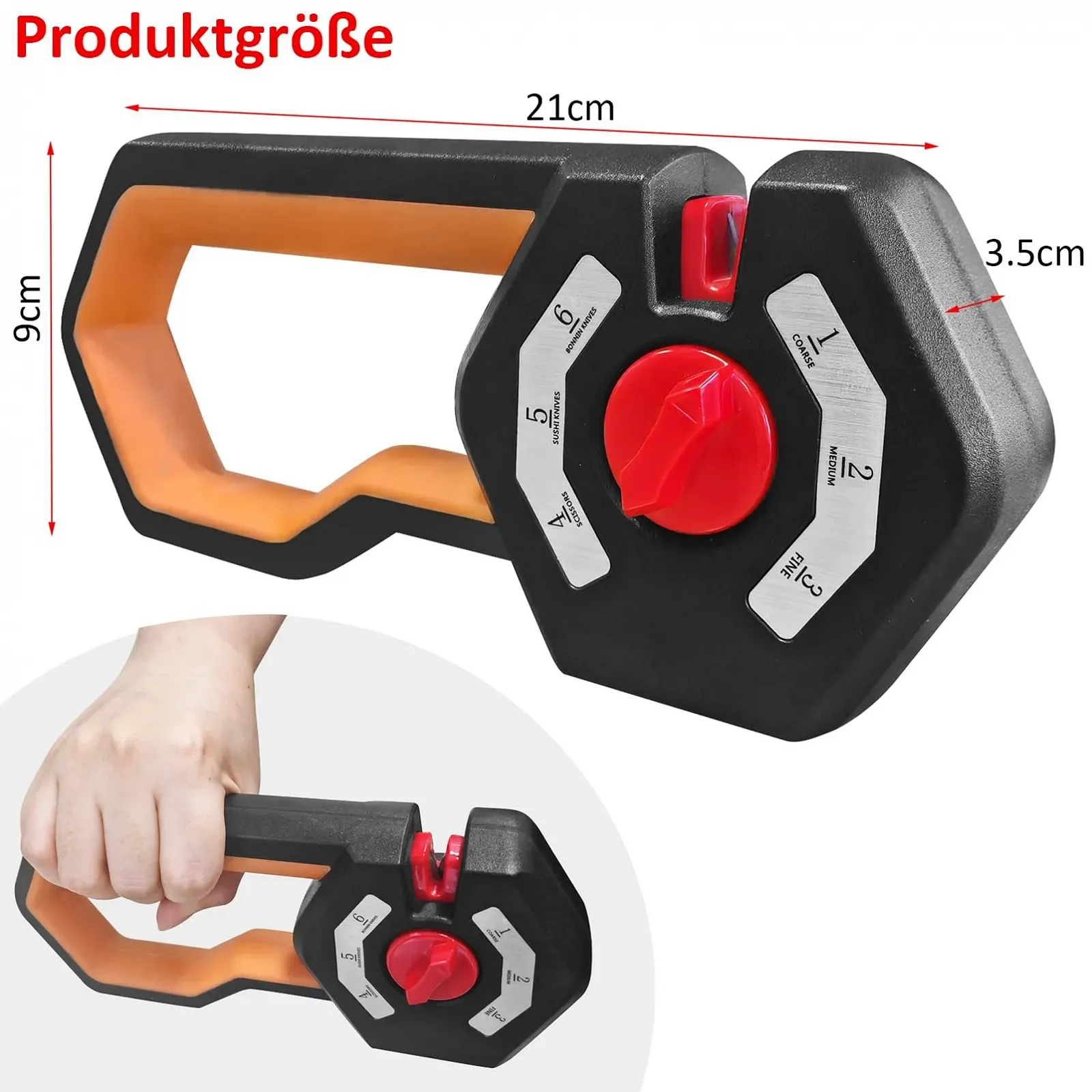 Точилка для ножей 6-в-1 с регулировкой угла 6 уровней эргономичная ручка, фото №8 Точилка для ножей 6-в-1 с регулировкой угла 6 уровней эргономичная ручка, фото №8