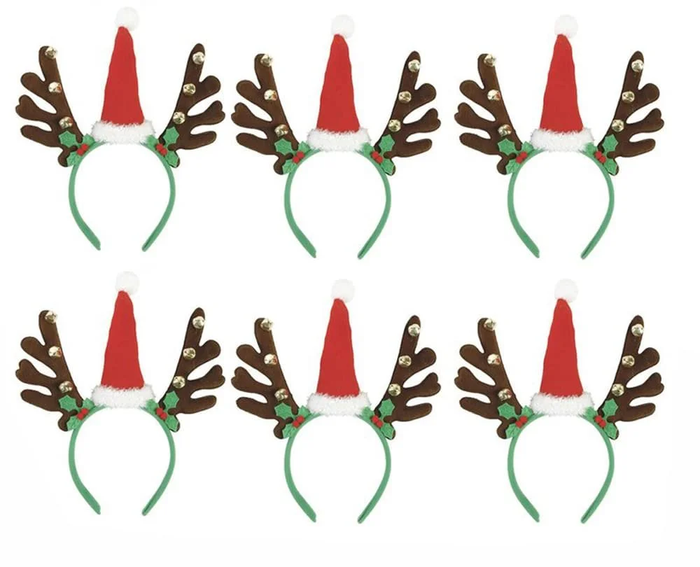 Обруч Різдвяний Олень з Дзвіночками, Набір 6 штук, фото №1 Обруч Різдвяний Олень з Дзвіночками, Набір 6 штук, фото №1