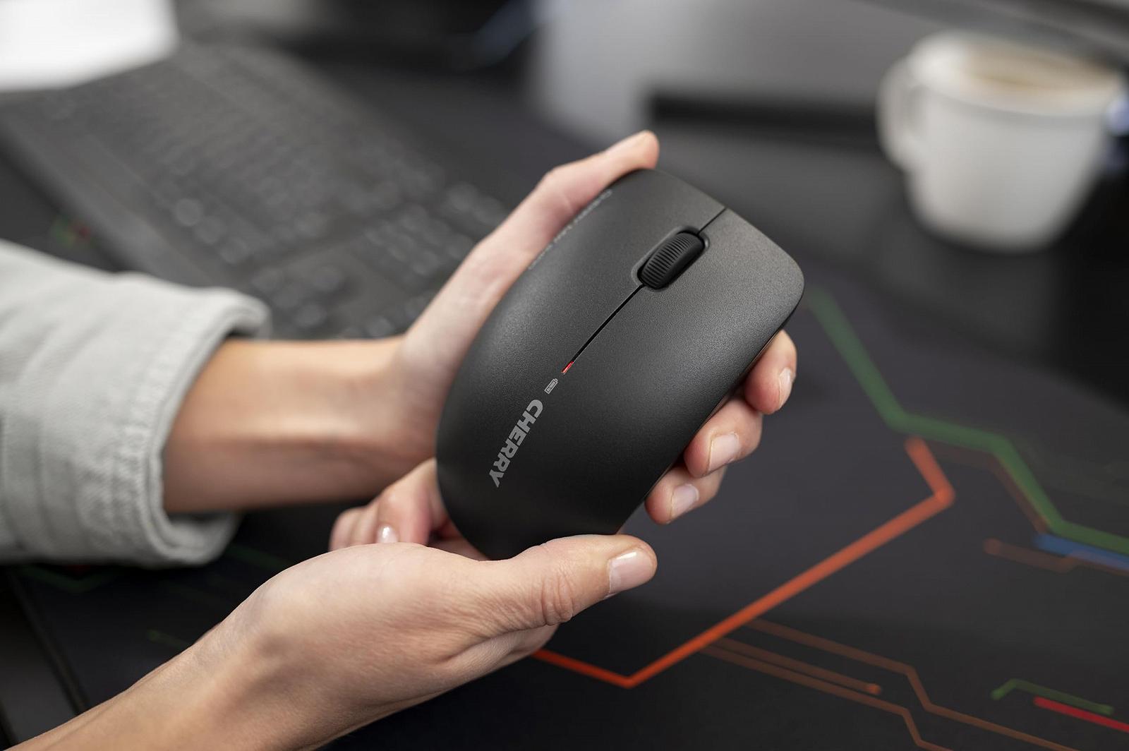 Миша Бездротова CHERRY MW 2400 Симетричний дизайн для правшів та лівшів 2,4 GHz Радіо Оптичний датчик Чорний, фото №6