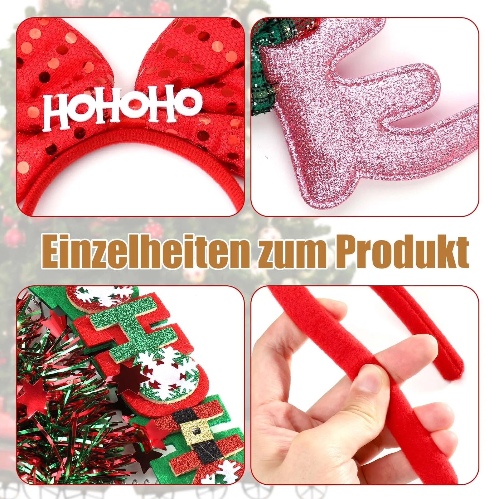 Набор рождественских обручей 10 шт., фото №3