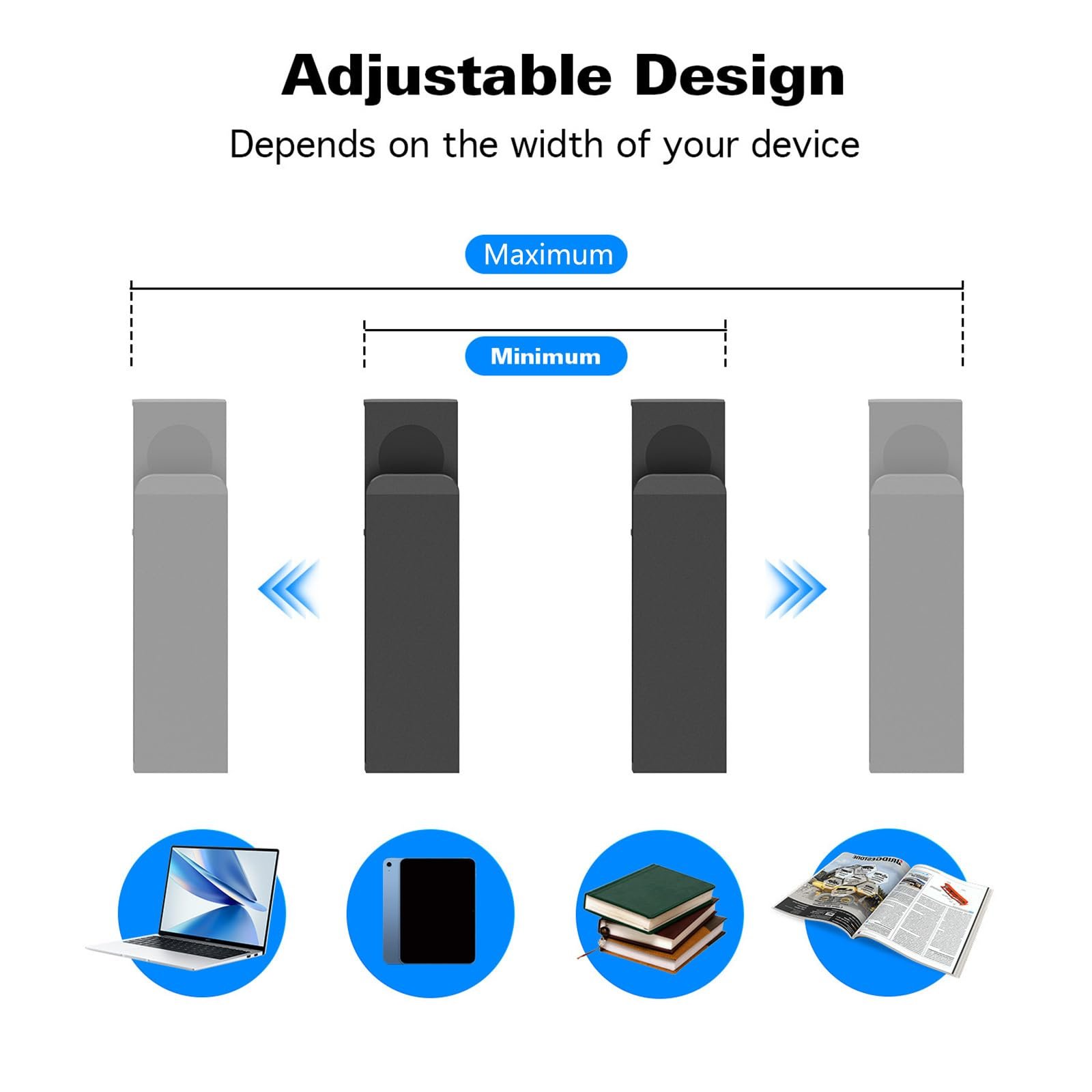 Подставка для ноутбука Металл Регулируемая для ПК Органайзеры для стола Боковая сторона стола для офиса Металлическая для ноутбука, фото №3