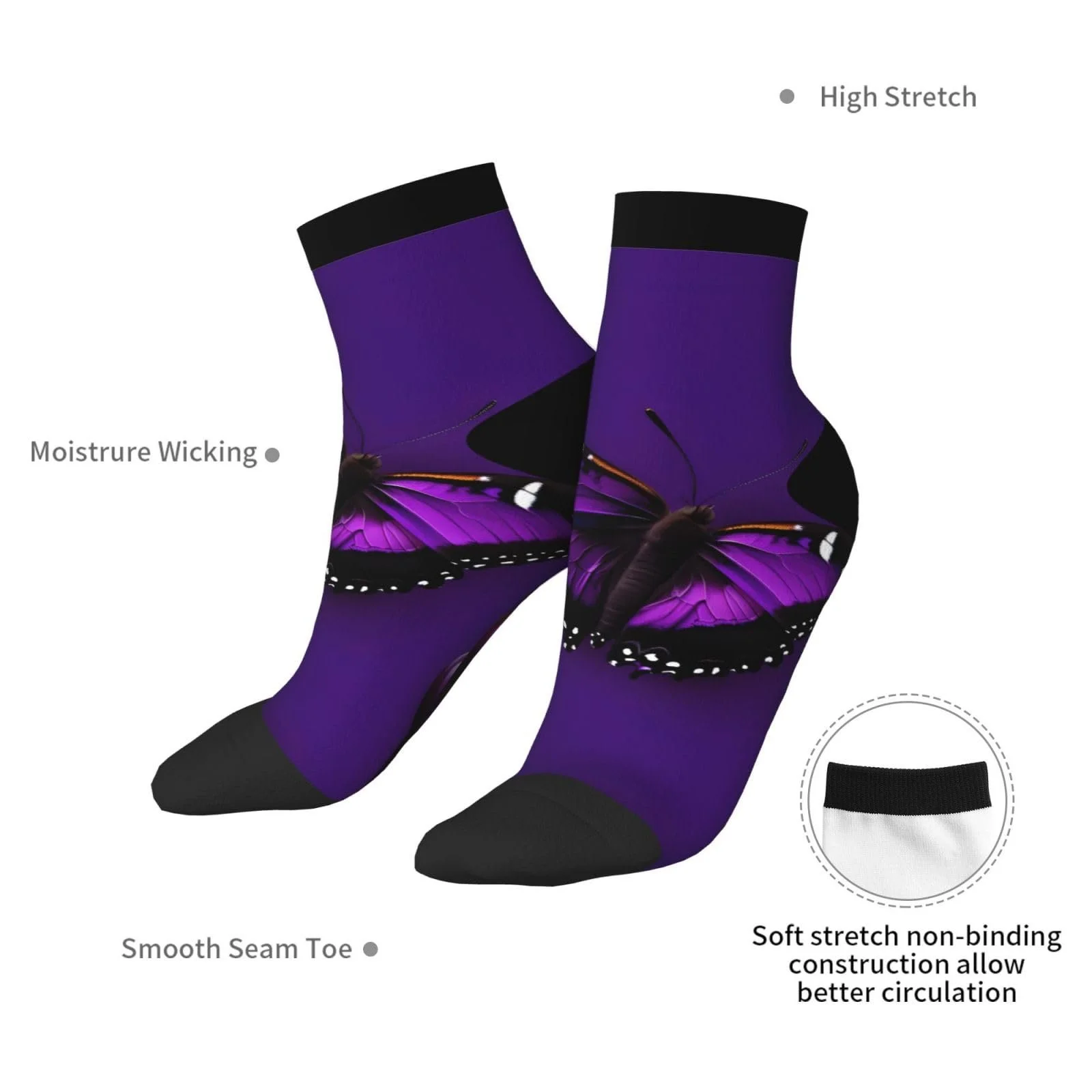 Шкарпетки SSIMOO One Purple Plum Butterfly, фото №7