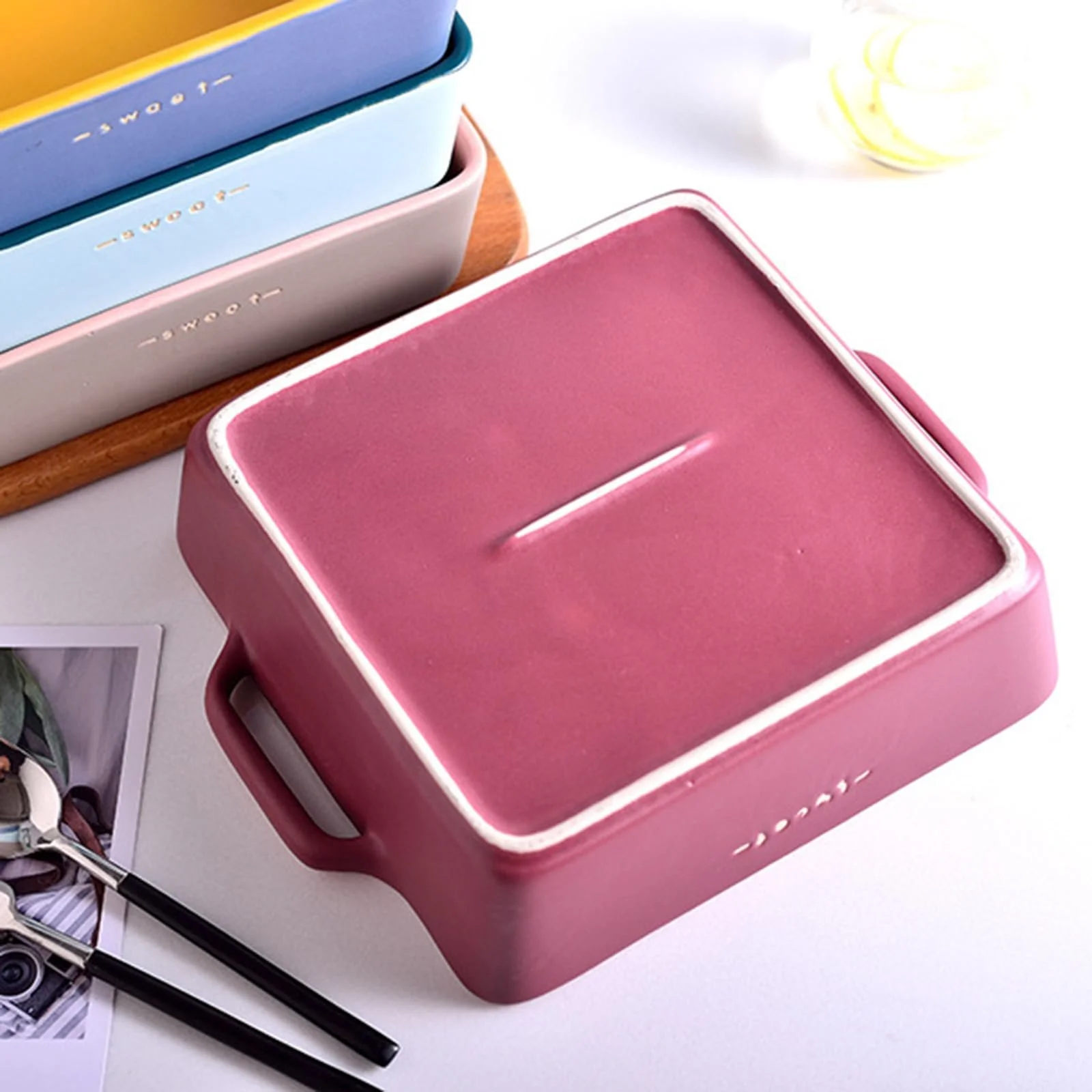 Форма для запекания Керамическая Квадратная с ручками Большая, фото №6 Форма для запекания Керамическая Квадратная с ручками Большая, фото №6