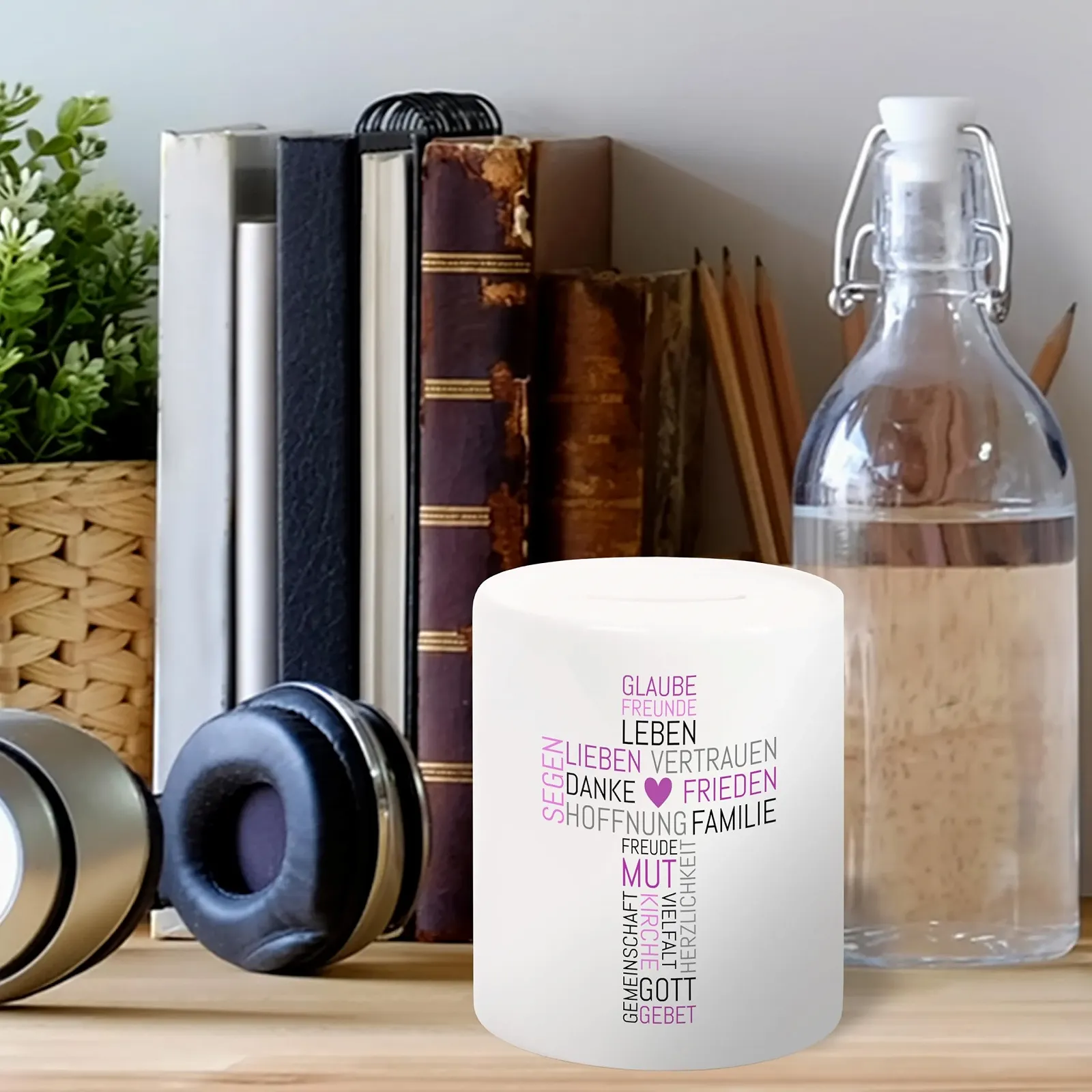 Скарбничка Хрест із побажаннями керамічна, фото №5