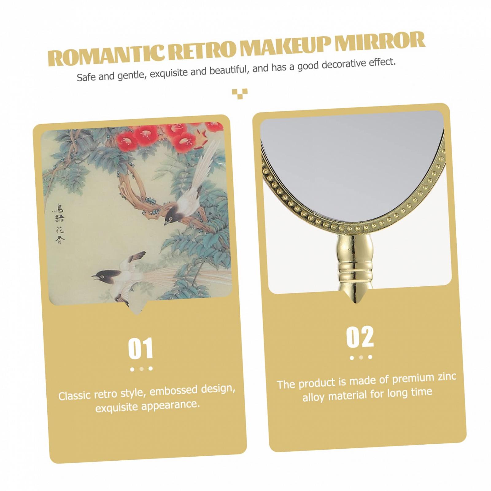 Зеркало Angoily Pack of 4 Портативное Макияжное Зеркало Металлическая ручка Цинковый сплав, фото №6