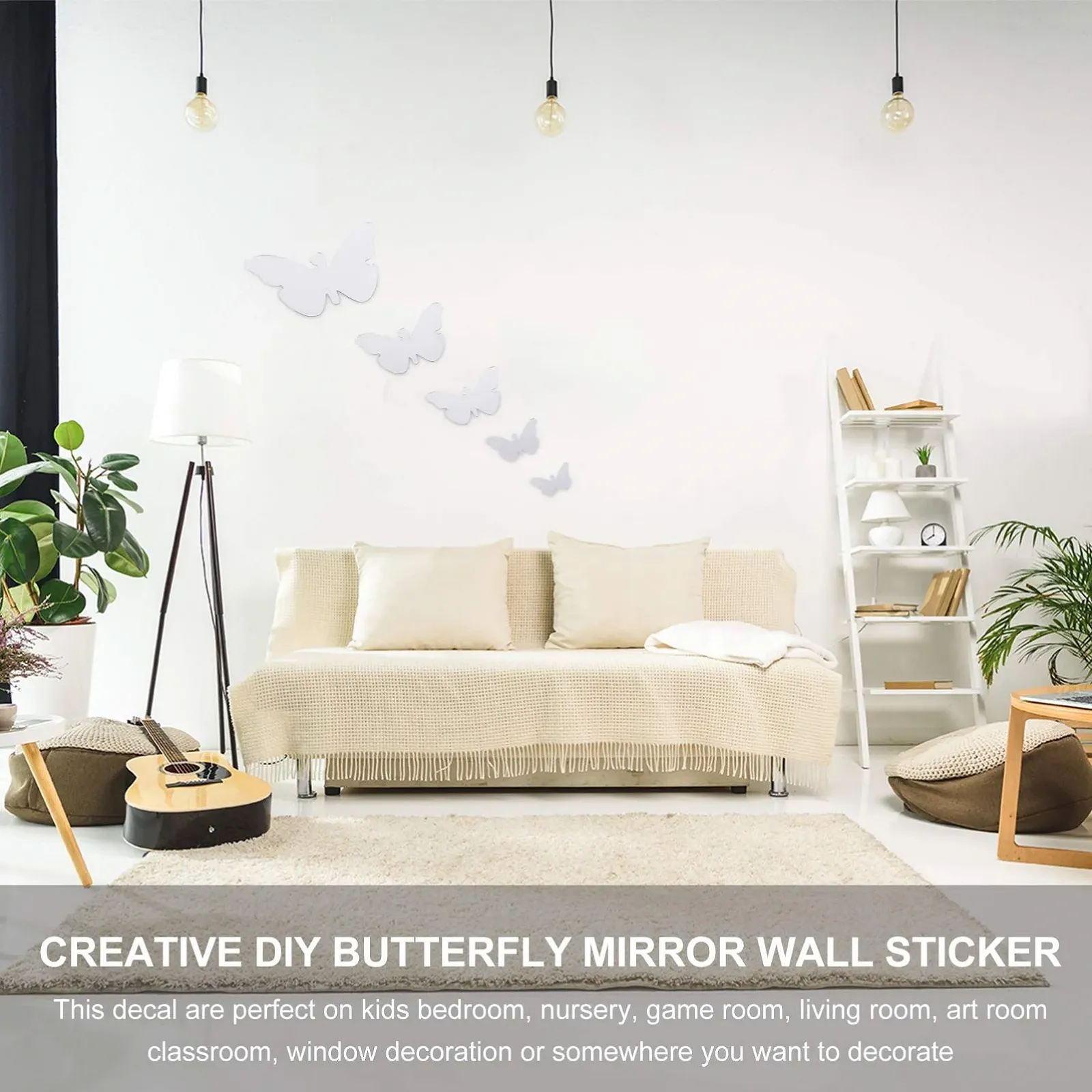 Набір наклейок на стіну OSALADI 3D Butterfly Mirror Acrylic, фото №3