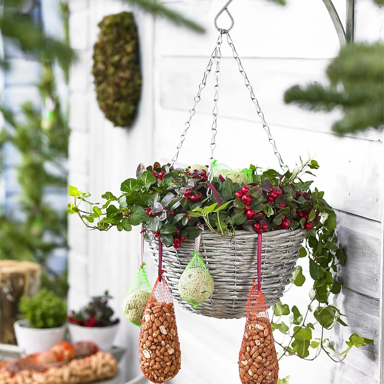 Цепочки для подвесных корзин 25 см металлические с крючками Набор 12 шт. Серебристый, фото №4