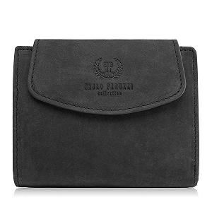 Кошелек кожаный Paolo Peruzzi Винтажный RFID Маленький S Черный - Фото 1