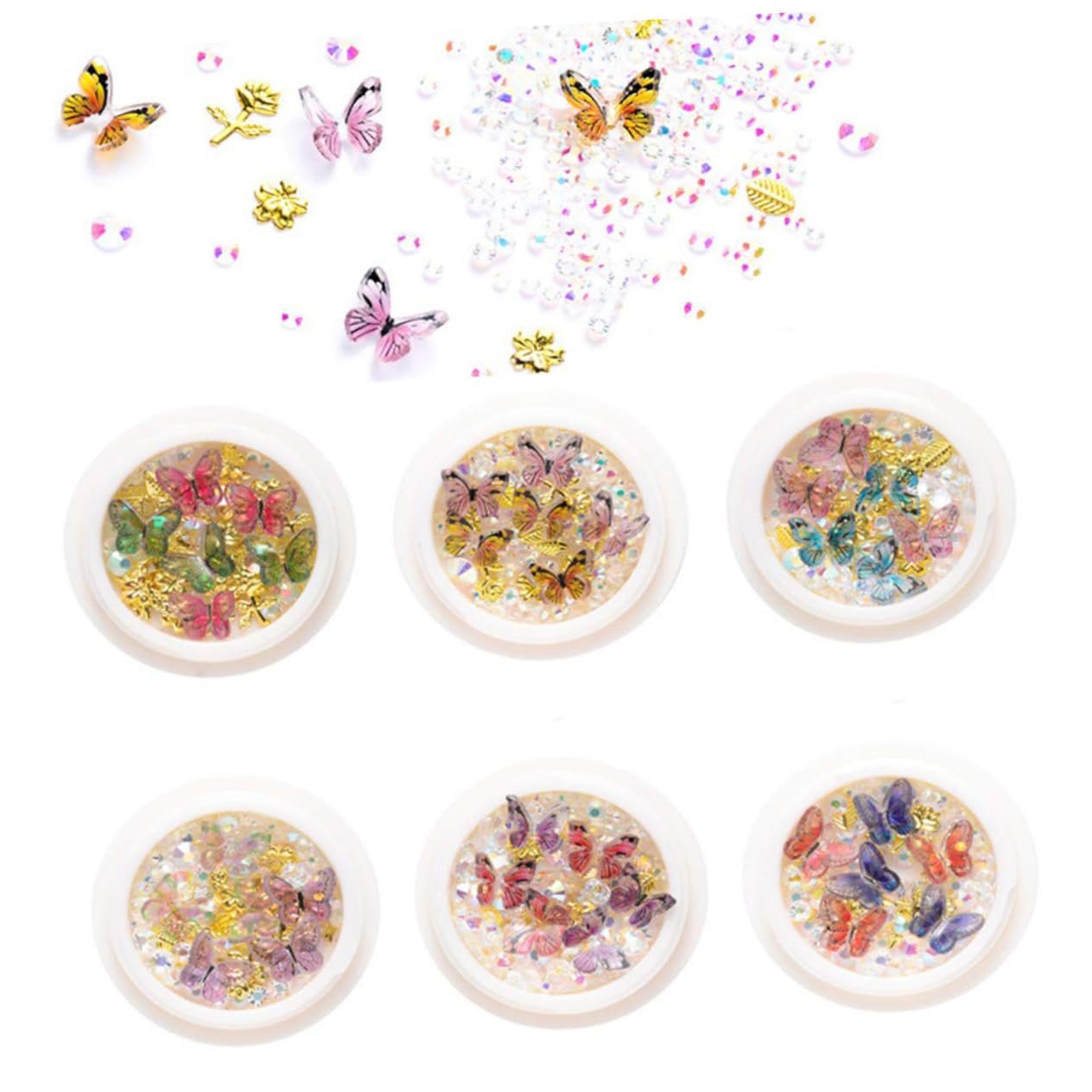 Прикраси для нігтів  Метелик Мікс Форм 6 коробок, фото №7