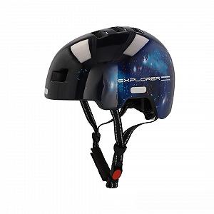 Шлем Велосипедный FISCHER BMX Dirt Bike Plus Universe S/M, 54-58 см, черный, с интегрированным светодиодным задним фонарем - Фото 1
