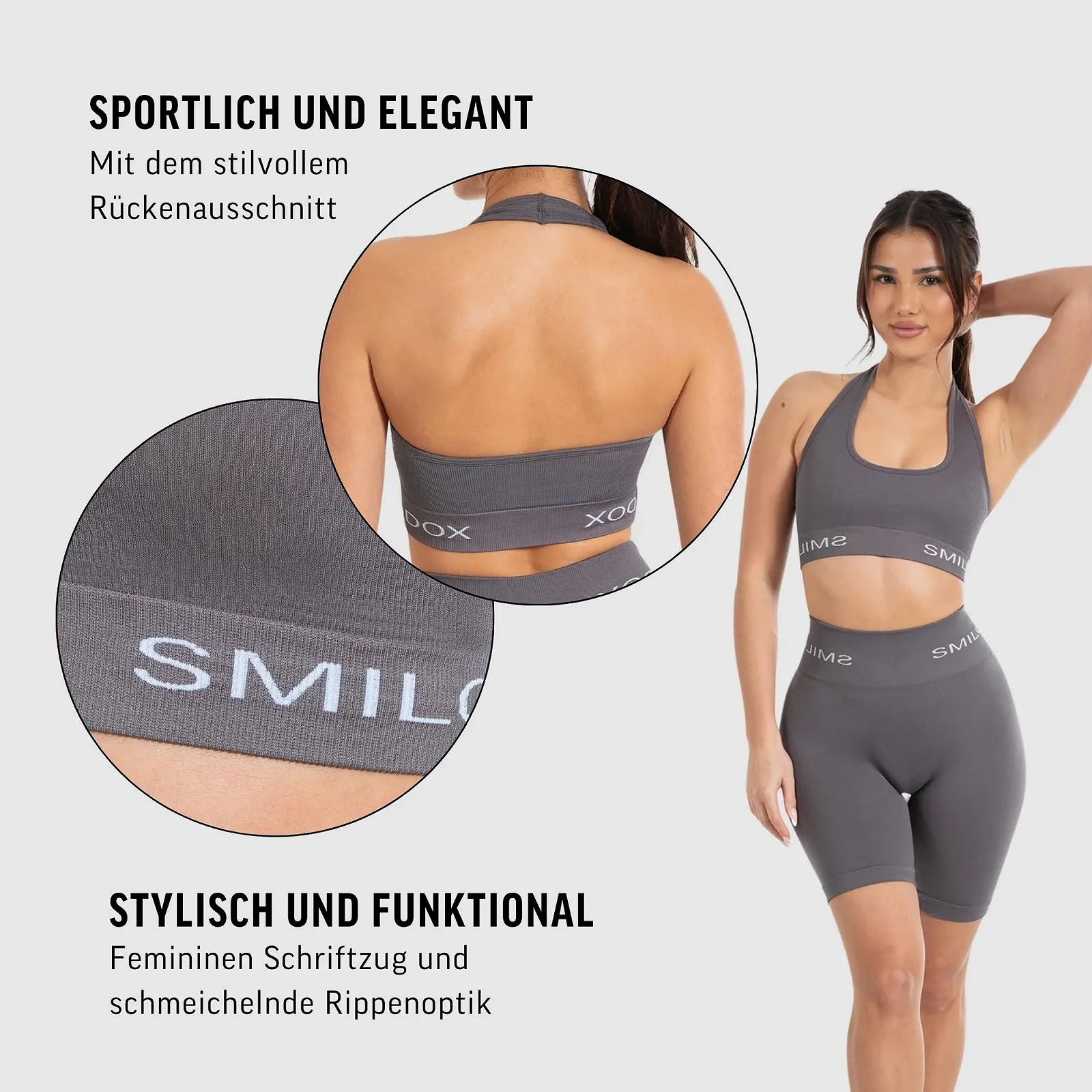 Спортивный бюстгальтер SMILODOX Azura Бесшовный кроп-топ с открытой спиной Halterneck с высокой поддержкой и компрессионным эффектом, фото №5 Спортивный бюстгальтер SMILODOX Azura Бесшовный кроп-топ с открытой спиной Halterneck с высокой поддержкой и компрессионным эффектом, фото №5