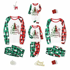 Комплект Рождественских Семейных Пижам ensswliz synthetic.ua - Фото 1