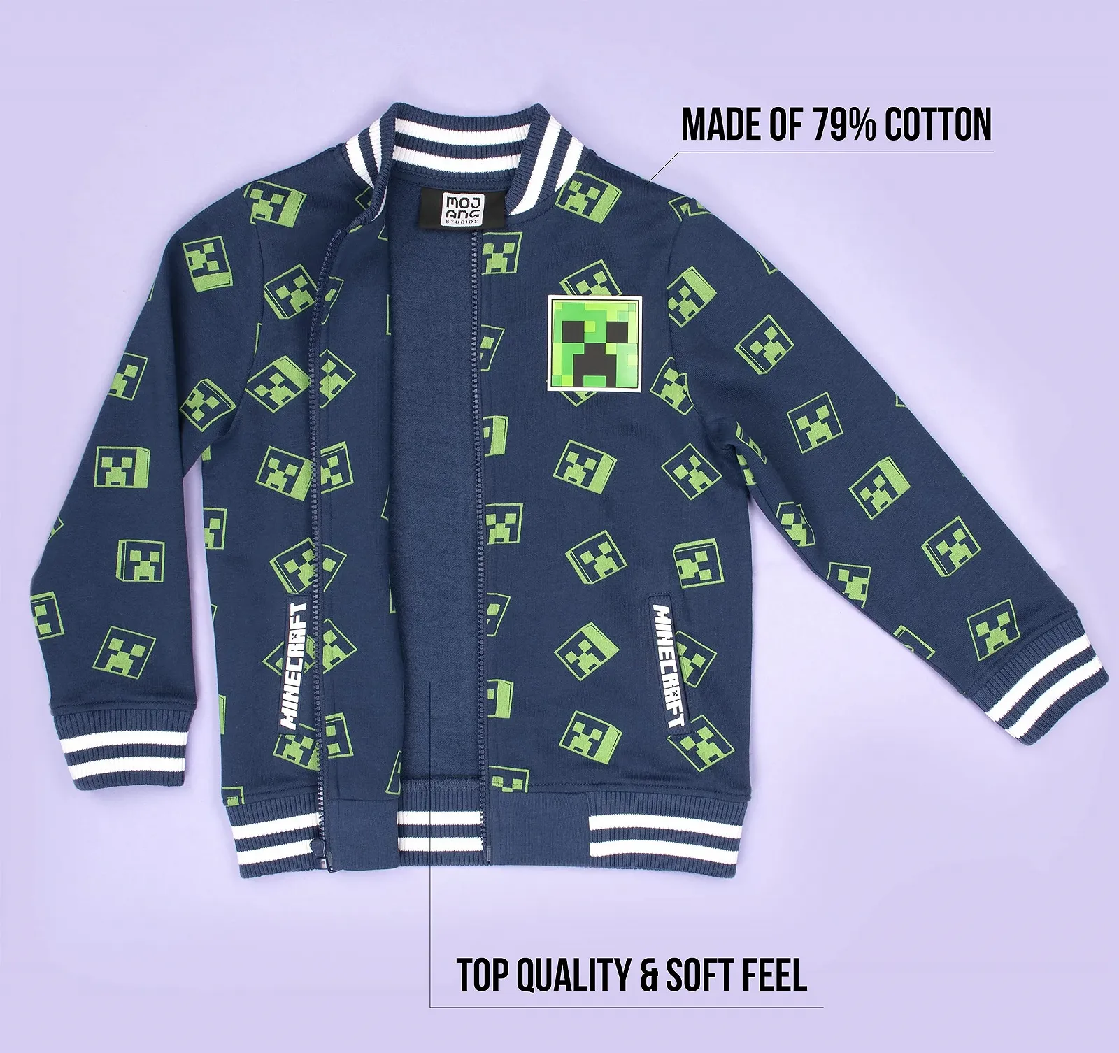 Толстовка Minecraft на блискавці, дитячий одяг, куртка-бомбер/світшот на блискавці, фото №5