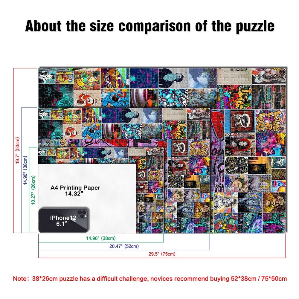 Пазл Graffiti-Kunst 1000 деталей зі 100% переробленого картону 26 x 38 см (10,27 x 14,96 дюйма), фото №3