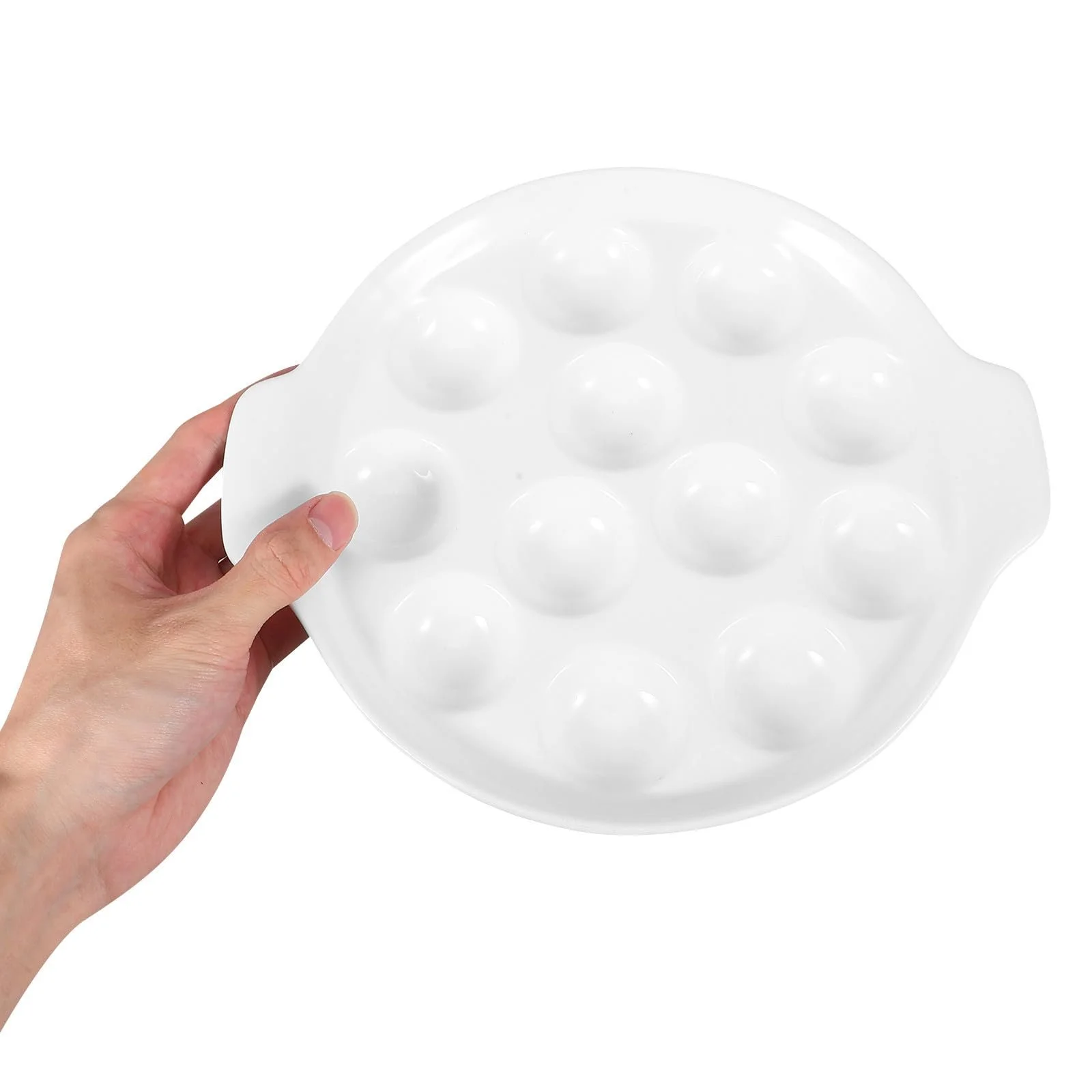 Форма для запекания улиток керамическая TOYANDONA на 12 ячеек с ручками 10 дюймов White, фото №4