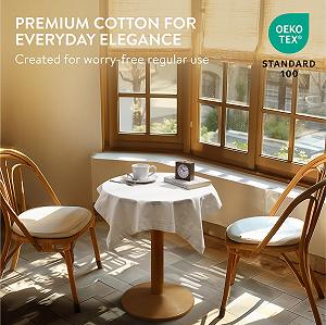 Скатертина JEMIDI 80 x 80 см White Cotton Linen Look Oeko-Tex synthetic.ua - Фото 1