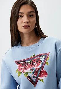 Жіночий світшот GUESS - Roses Triangle - Блакитний - S synthetic.ua - Фото 1