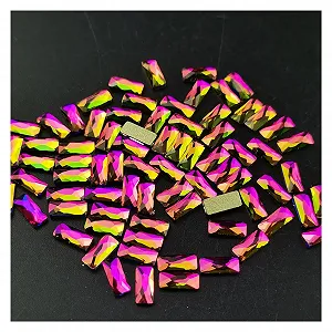 Стрази для нігтів Yaoqijie 360шт/пакет Модні райдужні камінці Плоска задня частина Кришталеві скляні камінці для 3D дизайну нігтів (Колір: 3 x 7 дюймів) - Фото 1