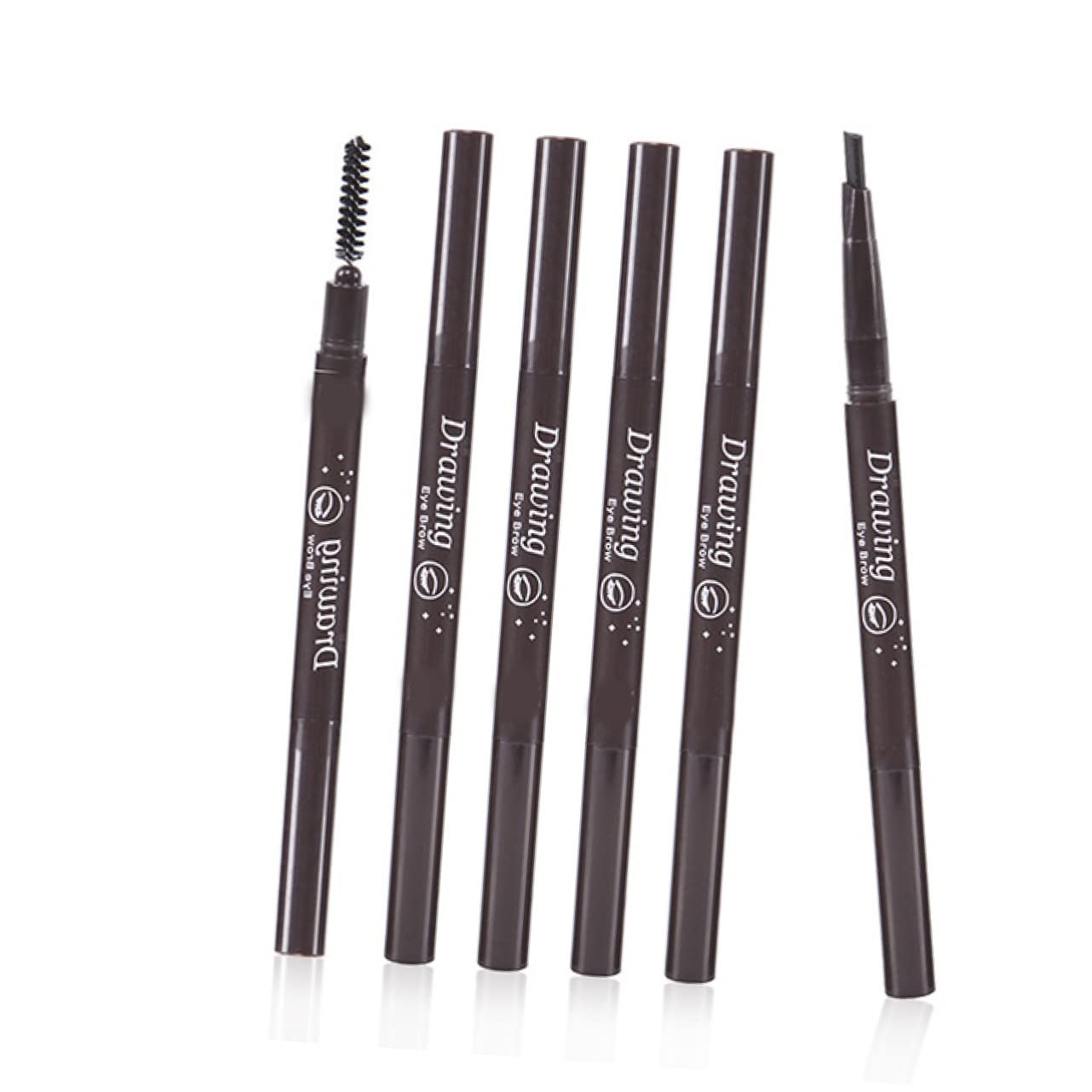 Олівець для брів FRCOLOR Eyebrow Spoolie Brush 3 шт 2 1 Eyebrow Pencils Filler Microblading Pen Makeup Coffee Waterproof Ротуючий стрижень, фото №5