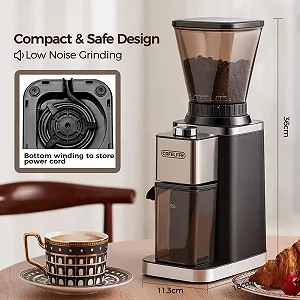 Кофемолка коническая Cafelffe MK-301, 420, нержавеющая сталь, 48 настроек synthetic.ua - Фото 1