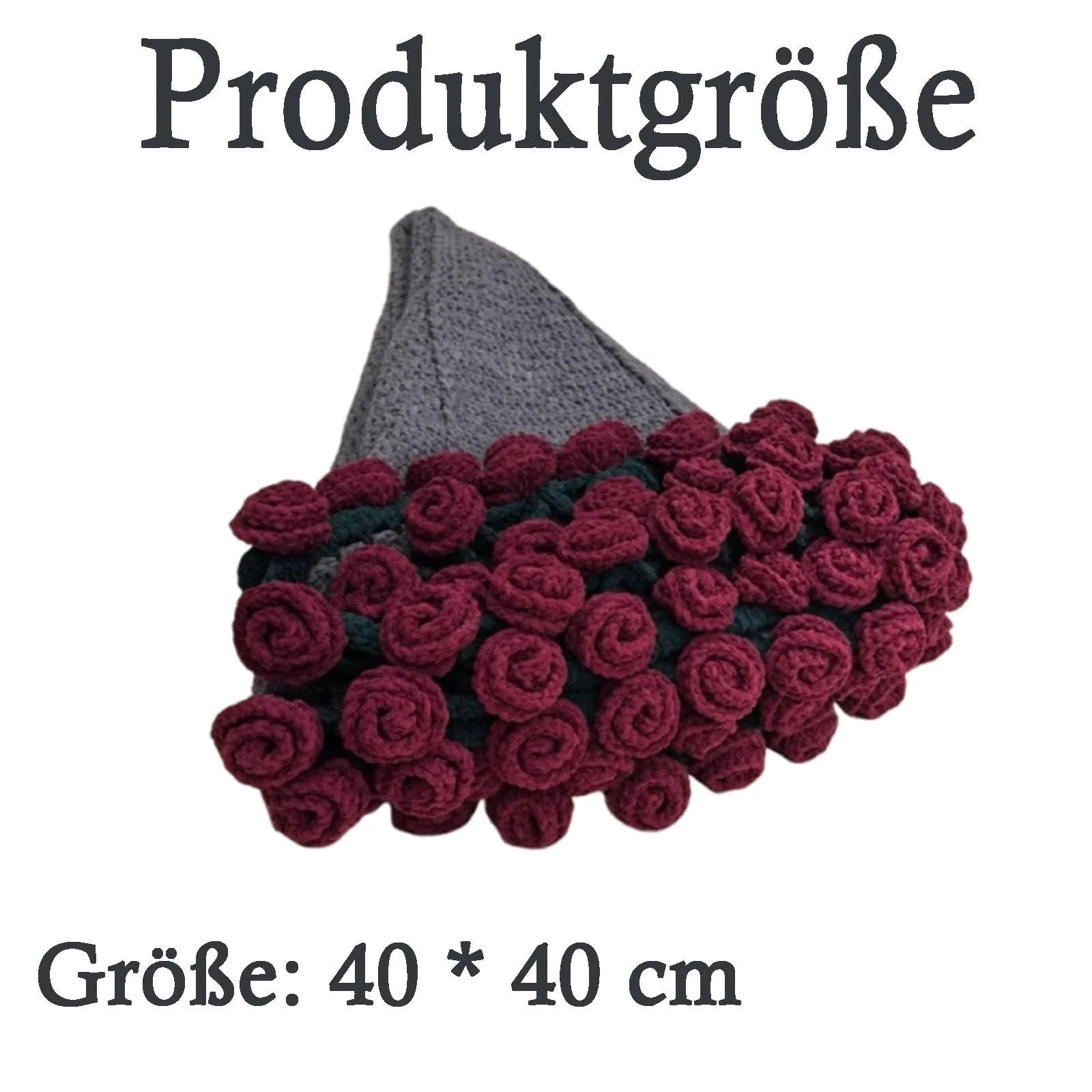 Одеяло Букет, Цветочное одеяло, 40 x 40 см, винно-красный, набор материалов букета роз, идеально подходит для начинающих, романтические подарки, украшение для дома, свадьба, День матери, День святого Валентина, День рождения, фото №2