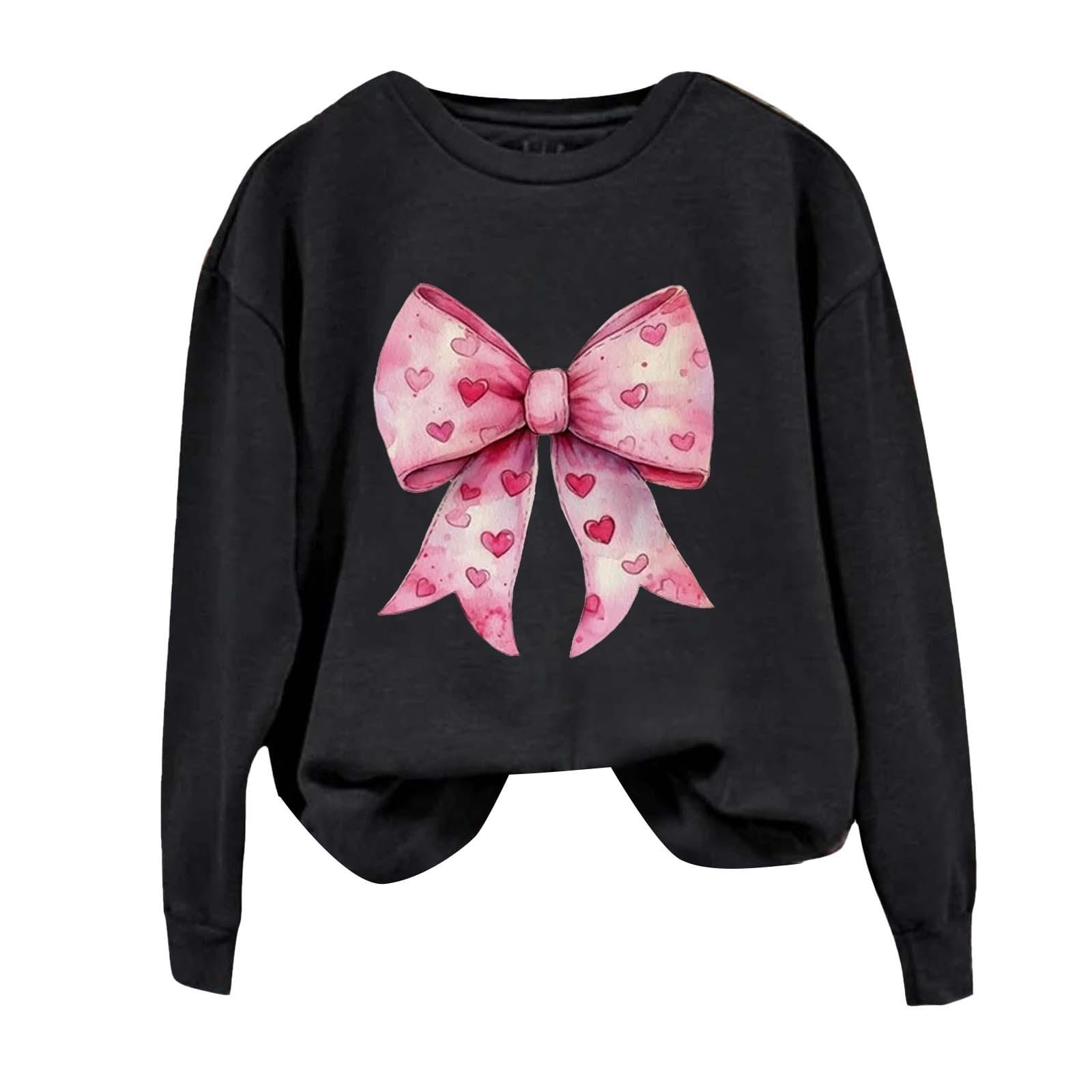 Легкий Женский Свитшот с Длинными Рукавами и Бантом, Женские Топы на День Святого Валентина, Свитшот с Длинными Рукавами и Милым Принтом "Любовь", Повседневная Блузка-Рубашка, фото №2 Легкий Женский Свитшот с Длинными Рукавами и Бантом, Женские Топы на День Святого Валентина, Свитшот с Длинными Рукавами и Милым Принтом "Любовь", Повседневная Блузка-Рубашка, фото №2
