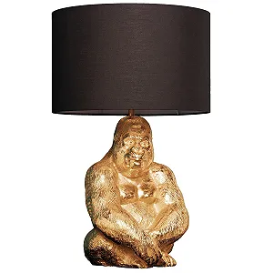 Настольная лампа Riess Ambiente KONG Designer 60 см Gold Metal Monkey Gorilla Черный - Фото 1