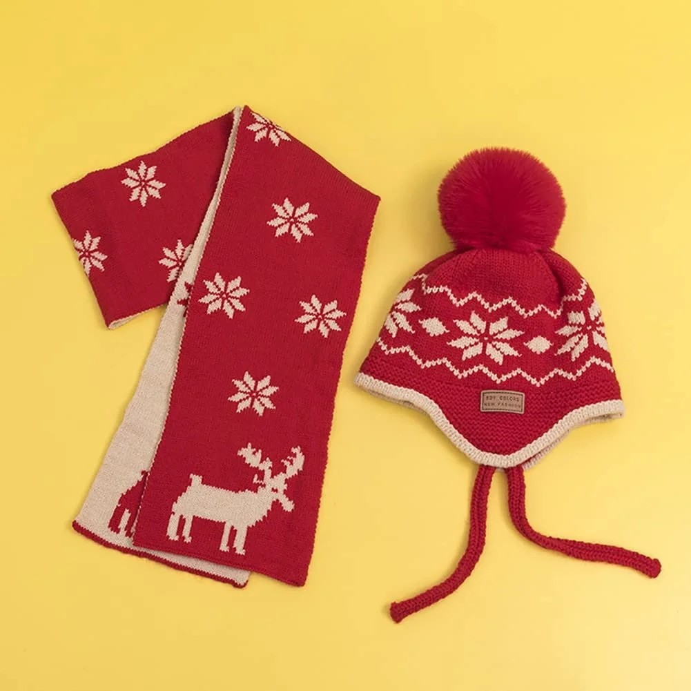 В'язана шапка Vobozeany з шарфом для дітей, зимова, фото №5 В'язана шапка Vobozeany з шарфом для дітей, зимова, фото №5