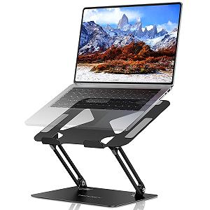 Подставка для ноутбука TECKNET Регулируемая по высоте Складная Эргономичная из алюминиевого сплава и металла Совместима с ноутбуками 10-17,3 дюймов Черная - Фото 1