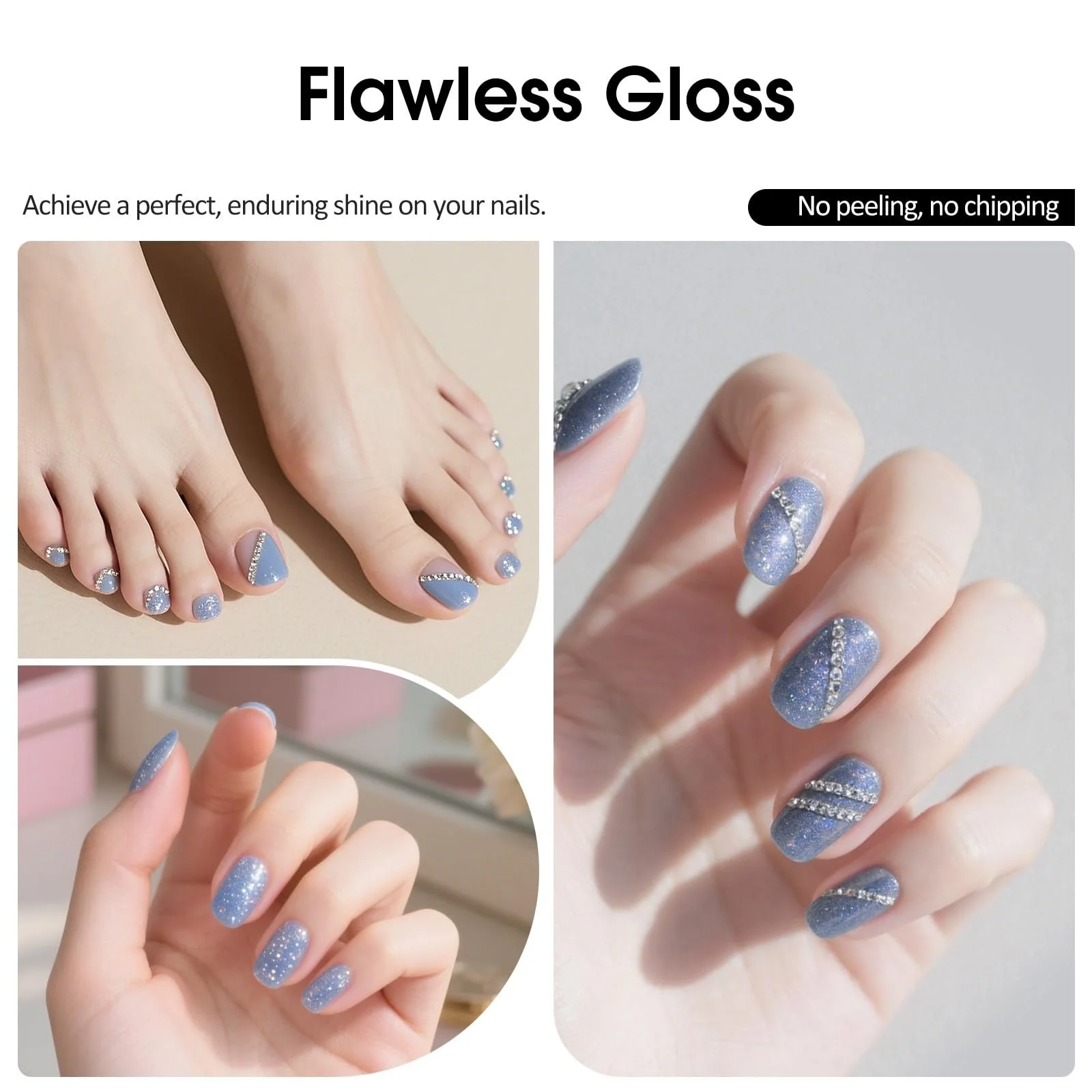 Гель-лак VENALISA Блакитний з блискітками 10 мл, фото №6