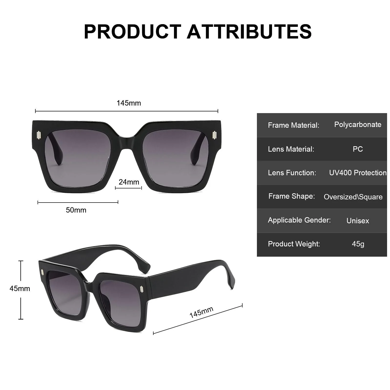 Квадратні Сонцезахисні Окуляри Long Keeper Oversized Жіночі Тренди Ретро Чоловічі Квадратна Товста Рамка UV400 Захист, фото №1